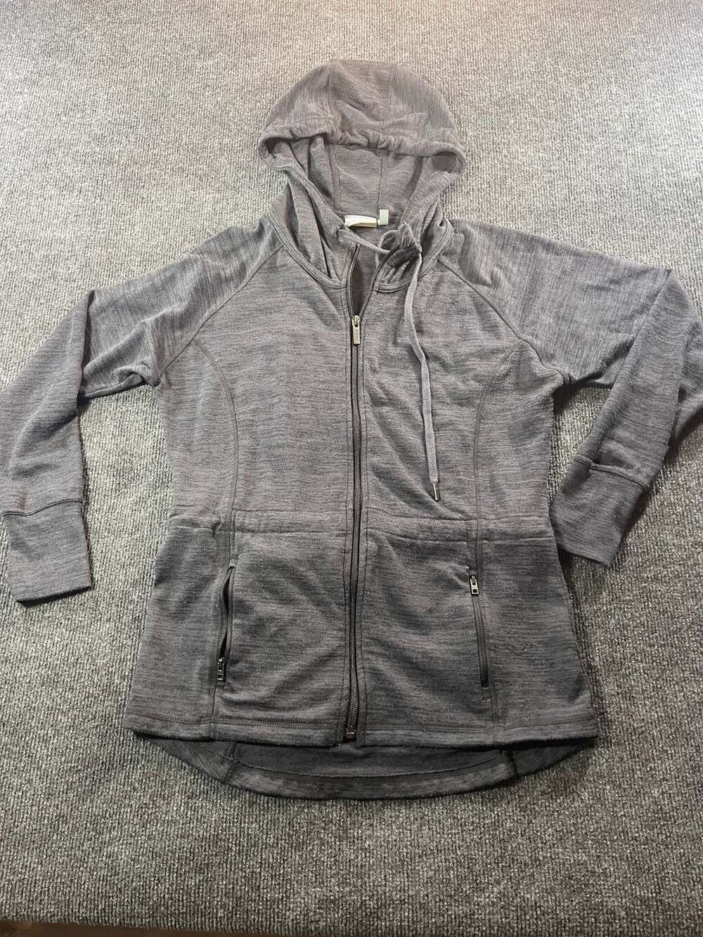 Athleta No Sweat Full Zip Gray Heather Hoodie Jacket XS